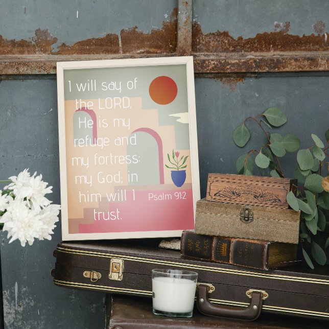 Affiche Il Est Mon Refuge Psaume 91 Bible Écriture (Créateur téléchargé)