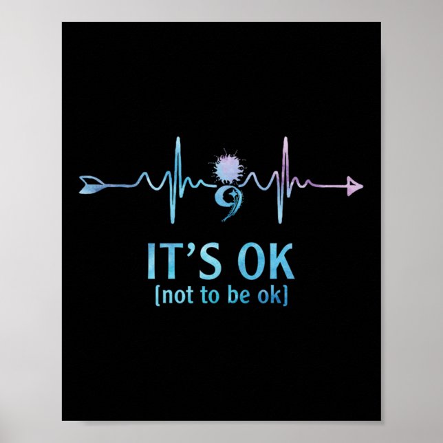 Affiche Il Est Ok De Ne Pas Être Ok Semicolon Prévention S (Devant)