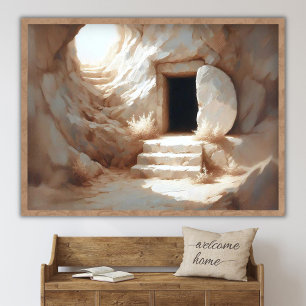 Affiche Il est ressuscité, Art de Pâques chrétien, Le Tomb