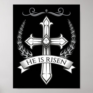 Affiche Il Est Ressuscité Christ Jésus Hommes Femmes Enfan