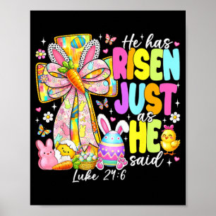 Affiche Il est ressuscité comme il l'a dit lapin croix pâq