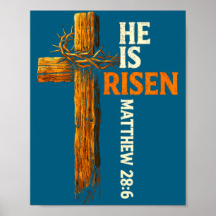 Affiche Il est ressuscité croix jésus religieux foi chréti