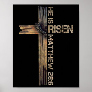 Affiche Il Est Ressuscité Croix Jésus Religieux Foi Chréti