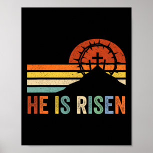 Affiche Il Est Ressuscité Croix Jésus Religieux Jour De Pâ