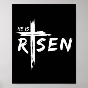 Affiche Il Est Ressuscité Croix Jésus Religieux Jour De Pâ