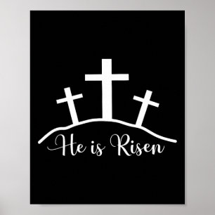 Affiche Il Est Ressuscité Croix Jésus Religieux Pâques Jou