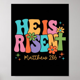 Affiche Il Est Ressuscité Jésus Chrétien Joyeuses Pâques E