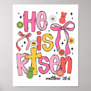 Affiche Il Est Ressuscité Jésus Chrétien Joyeuses Pâques E