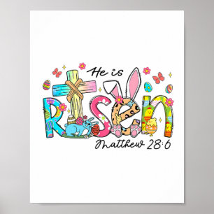Affiche Il Est Ressuscité Jésus Chrétien Joyeuses Pâques E