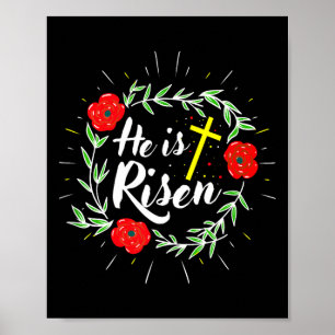 Affiche Il Est Ressuscité Jésus Chrétien Joyeuses Pâques F