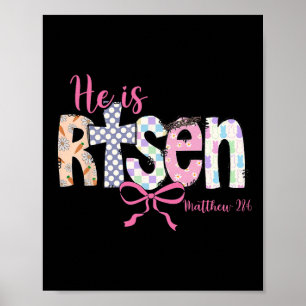 Affiche Il est ressuscité Jésus chrétien Joyeuses Pâques R