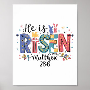 Affiche Il Est Ressuscité Jésus Chrétien Joyeux Enfant De 