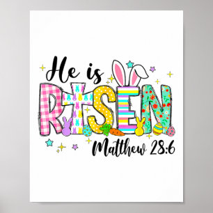 Affiche Il Est Ressuscité Jésus Chrétien Joyeux Enfant De