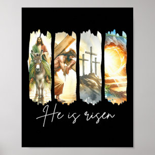 Affiche Il Est Ressuscité Jésus Chrétien Joyeux Enfant De