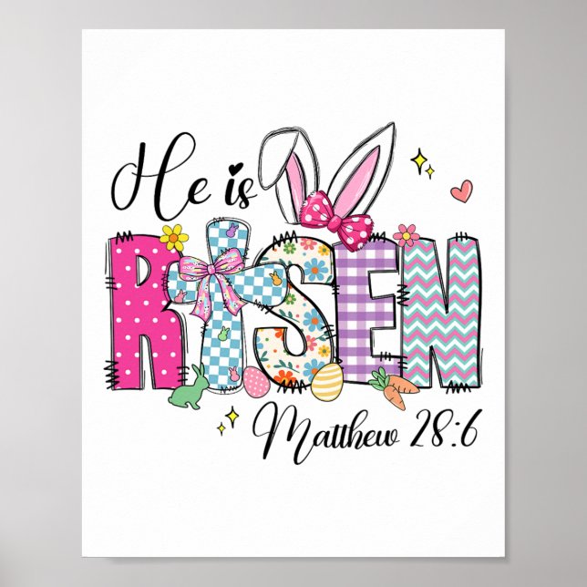 Affiche Il Est Ressuscité Jésus Chrétien Joyeux Enfant De  (Devant)