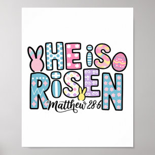 Affiche Il Est Ressuscité Jésus Chrétien Joyeux Enfant De