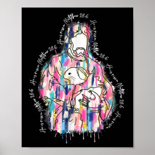 Affiche Il Est Ressuscité Jésus Chrétien Joyeux Enfant De