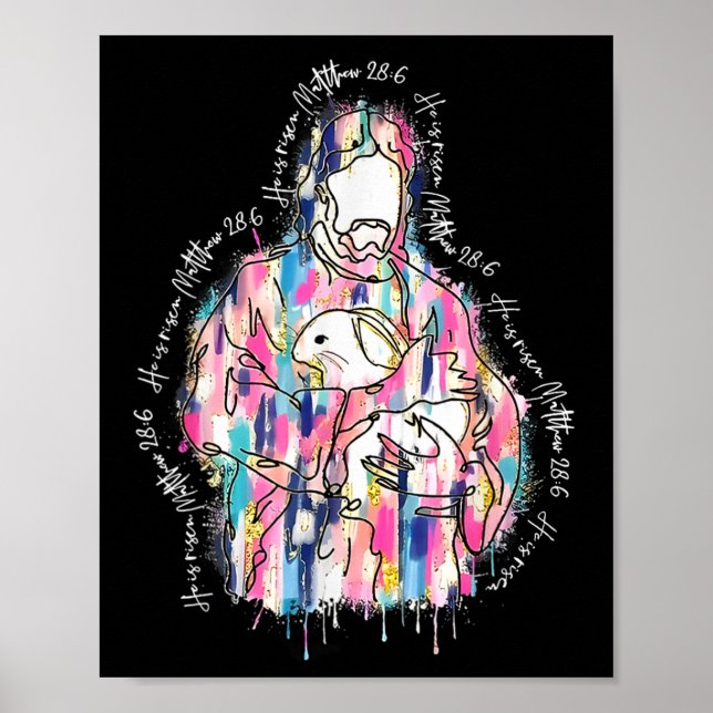 Affiche Il Est Ressuscité Jésus Chrétien Joyeux Enfant De  (Devant)