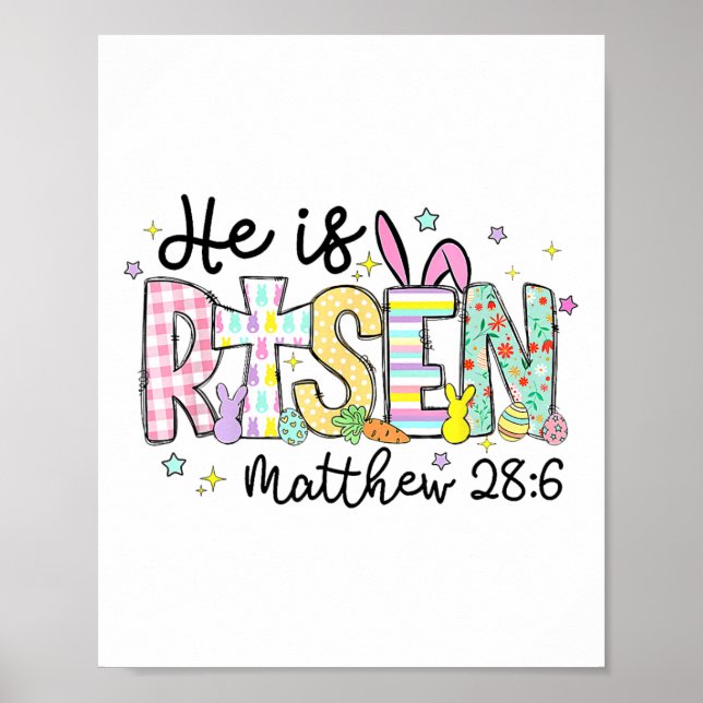 Affiche Il Est Ressuscité Jésus Chrétien Joyeux Enfant De  (Devant)