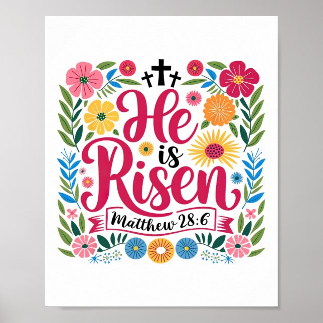 Affiche Il Est Ressuscité Jésus-Christ Heureux Bible de Pâ (Devant)