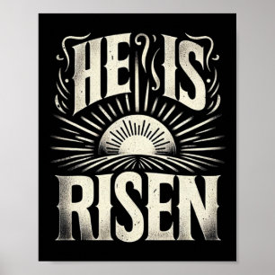 Affiche Il Est Ressuscité Jésus Dieu Chrétien Soleil Résur