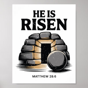 Affiche Il est ressuscité Jésus Résurrection tenue de jour