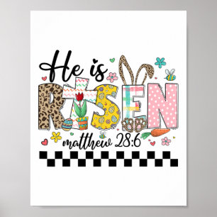 Affiche Il Est Ressuscité Lapin De Pâques Chrétien Joyeuse