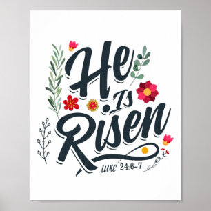 Affiche Il Est Ressuscité Religieux Pâques Résurrection Ch