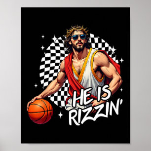 Affiche Il Est Ressuscité Rizzin' Pâques Jésus Foi Chrétie