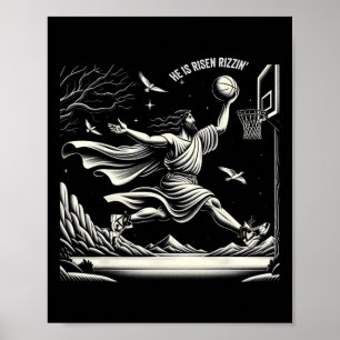 Affiche Il Est Ressuscité Rizzin' Pâques Jésus Foi Chrétie