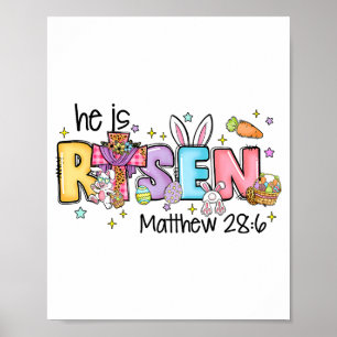Affiche Il Est Ressuscité Verset Biblique Chrétien Jésus L