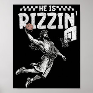 Affiche Il est Rizzin Christian Jésus jouant au basket Ea