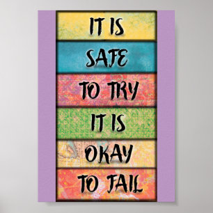 Affiche Il est sûr d'essayer - Art Motivant et Inspirant
