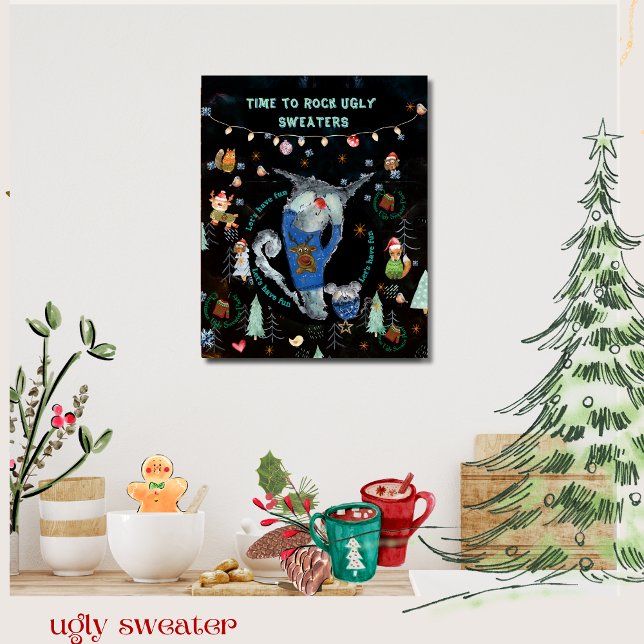 Affiche Il est temps d'enrober les pulls moches (Time to rock Ugly Sweaters Poster)