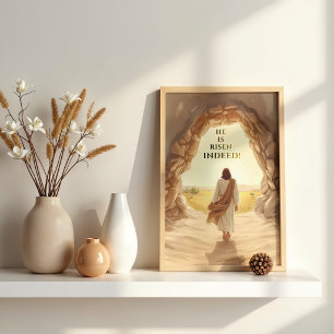 Affiche Il est vraiment ressuscité Pâques chrétien