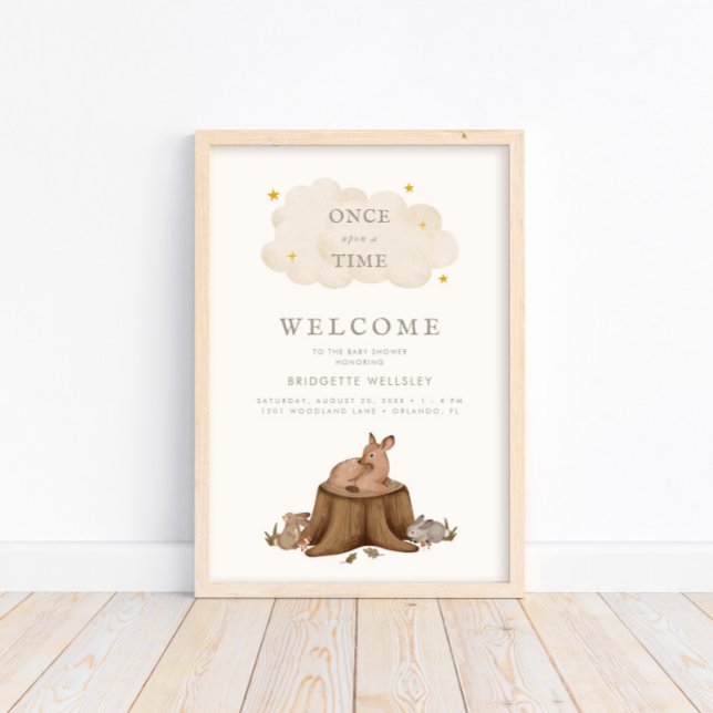 Affiche Il était une fois Woodland Baby Welcome (Créateur téléchargé)