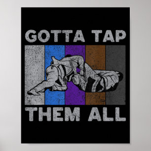 Affiche Il faut les faire taper tous Vintage BJJ Jiu-jitsu