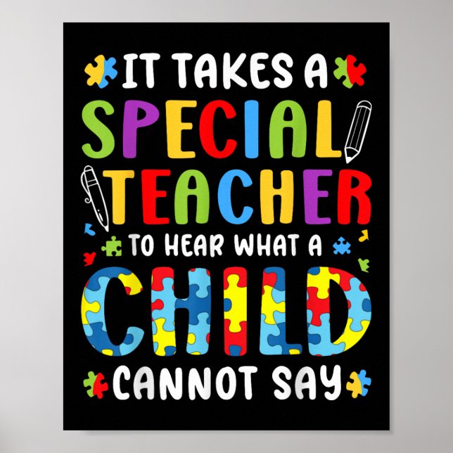 Affiche Il Faut Un Enseignant Spécial Pour Écouter Ce Qu'U (Devant)
