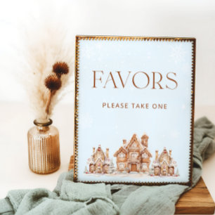 Affiche Il faut un village Baby shower d'hiver Faveurs