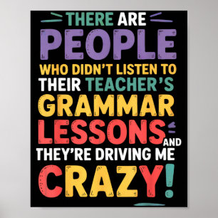 Affiche Il leur professeur d'anglais grammaire anglaise dr