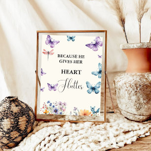 Affiche Il me donne des papillons Fleur sauvage Fête des m