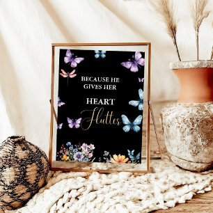 Affiche Il me donne des papillons Fleur sauvage Fête des m