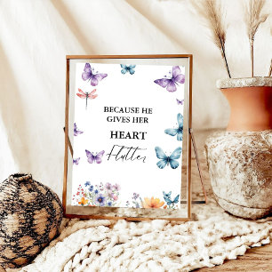 Affiche Il me donne des papillons Fleur sauvage Fête des m