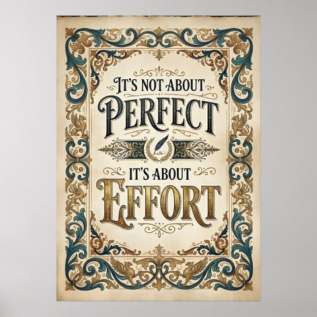Affiche il ne s'agit pas de la perfection mais de l'effort (Devant)