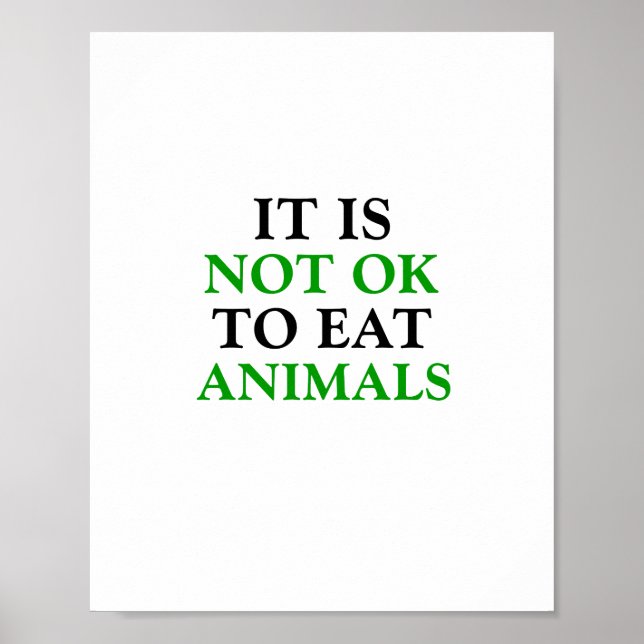 Affiche il n'est pas acceptable de manger des animaux végé (Devant)
