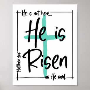 Affiche Il N'Est Pas Là Il Est Ressuscité Jésus Croix Chré