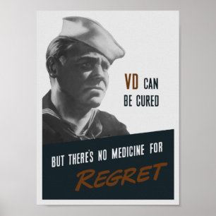 Affiche Il n'y a aucune médecine pour le regret -