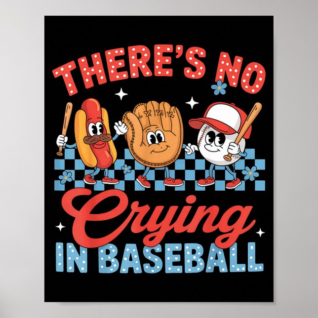 Affiche Il n'y a pas de larmes au baseball jour de jeu drô (Devant)