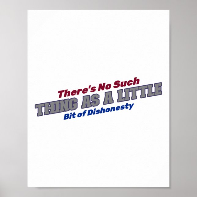 Affiche Il n'y a pas de petite malhonnêteté (Devant)