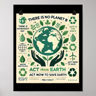 Affiche Il n'y a pas de planète B, agissez maintenant pour